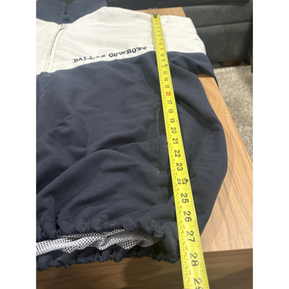 NFL Dallas Cowboys Pullover Windbreaker Jacket Navy And White Men’s 2XL Blue B1 - Picture 2 of 9